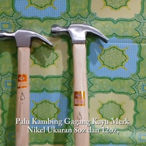Palu Kambing Gagang Kayu Merk NIKEL Ukuran 8oz & 12oz