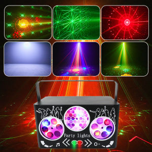 HCWE Night Light DMX LED Red Green Laser Light Indoor Party Stage Light for Club Bar Birthday Wedding Holiday Home Event Light
