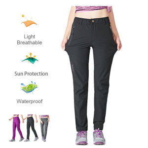 Women Hiking Pants Summer Climbing Quick Dry Lightweight Outdoor Camping Trekking Water Resistant Fishing Trouser