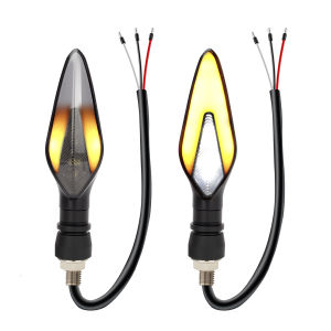 KEVANLY | 1 Pair Motorcycle Dual Color Turn Signal Front Rear Blinker Different Color for Driving Turning Universal Motorcycle Indicator