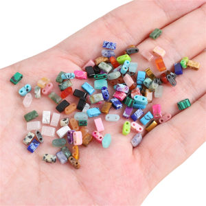 10pcs 5x2mm Rectangle Double Hole TILA Stone Beads Loose Spacer Beads For Handmade Bracelet Necklace Earring Keychain DIY Craft Jewelry Making Accessories