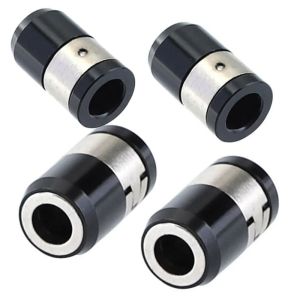 4pcs Magnetizer Ring Metal Black Magnetic Steel Magnet Powerful Ring Strong Magnetizer Electric Screwdriver Bits Tool
