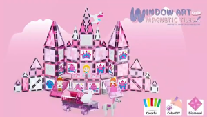 DIY Window Art Magnetic Tiles STEM Educational Toy with Color Glue Gel Craft Kit