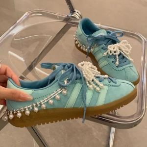 Fashionable Pearl Shoe Buckle DIY Butterfly Knot Dequen Shoe Decorations Ballet Style Trendy Single Item Accessory Wild Elephant Brand