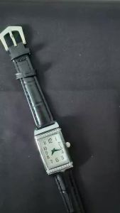 21mm Women Square Quartz Watch Vintage Retro Small Dial Leather Strap Rhinestone Bezel Elegant Fashion Dress Wristwatch
