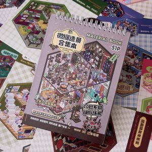 Kawaii 3D Cartoon Miniature Scene Sticker Book Collection DIY Scrapbooking Pocket House Stacking Game Stickers Childrens Gifts