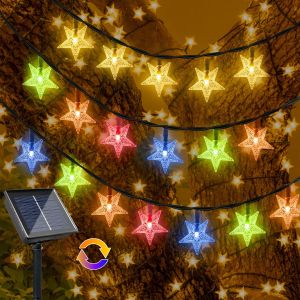20/50LED Solar Snowflake Lights Christmas String Lights 8 modes Powered Fairy Lights for Wedding Party Garden Xmas Decor