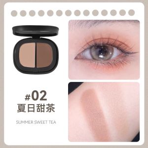 พาเลทอายแชโดว์แบบสองสี ความอิ่มตัวของสีต่ำ แบบแมท ขนาดพกพา ราคาไม่แพง สีเอิร์ธโทน เครื่องสำอางแต่งตา สำหรับความงาม