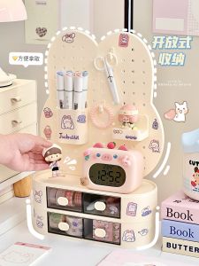 เคสเสื้อผ้าใส่ของสำนักงานแบบชั้นวางของหลายชั้นพร้อมแผ่นรูขนาดเล็กสีพื้นพร้อมสัตว์เลี้ยงสีสันสดใสสำหรับโต๊ะทำงาน