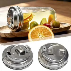 Aihogard | Wide Mouth Mason Jar Lid304 Stainless Steel Mason Jar Lid Multi-Purpose Reusable Leakproof Juices Cup Lids For Wide Mouth