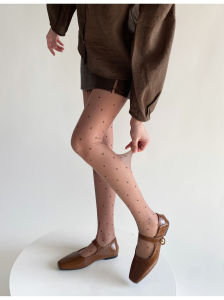 Polkadot Gray Silk + Leg Warmer Is Really Good Elegant! Light Miu Gray Series! Match with Coat Gas Field Instantly Full