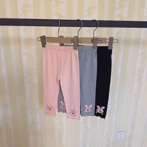 Quần tất thun tăm đính thỏ cao cấp cho bé Quần Legging Dài Bé Gái Cực Thoải Mái Và Sang Chảnh Quần Dài Bé Gái chất dày dặn co giãn 4C