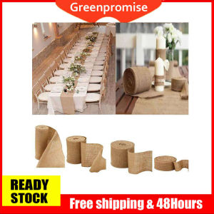 10M Natural Hessian Burlap Roll Fabric Rustic Pure Jute Ribbon Bow DIY Making Wedding Party