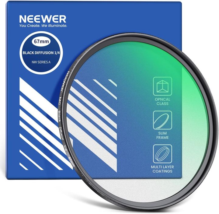 Black Mist Filter NEEWER 62mm Black Diffusion 1/8 Filter Mist