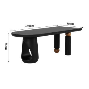 Retro Style Solid Wood Dining Table And Chair Set for Home Use Small Apartment Long Rectangle Eating Table Tea Table One Piece