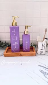 SHIKA - Botol Sabun Mandi Kotak Body Pink Lilac Ungu Pump Silver Gold Clip 500 ml 250 ml