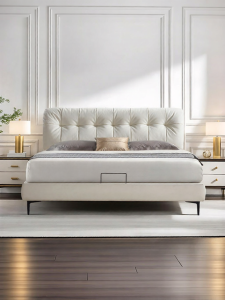 Airland | Modern Minimalist Genuine Leather Double Bed 1.8m