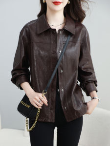 Retro Mera Oil Wax Sheepskin Short Jacket
