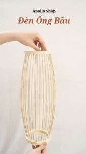 (Xưởng HCM) Đèn Mây Tre Gỗ Thả Trần Trang Trí Dùng Để Decor Nhà Hàng Quán Ăn Quán Cafe Homestay. Mẫu Ống Bầu