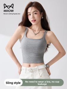 MiiOW | Catwoman Summer Innerwear Strapless Bra With Chest Pad One-Piece Beautiful Back Underwear Tank Top Womens Base Layer Vest