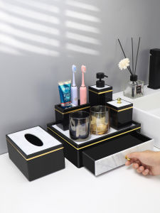 Luxury Bathroom Wash Set Electric Toothbrush Holder Nordic Minimalist Bathroom Supplies Sink Storage Box Toilet Accessories