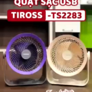 Quạt Sạc Tiross TS2283 Chính Hãng 5000mAh - Quạt Tích Điện Để Bàn/Treo Tường - Động Cơ Không Chổi Than - Bảo Hành 12 Tháng