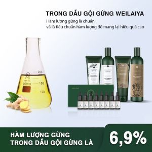 Bộ Dầu Gội Weilaiya Chính Hãng Tinh Chất Gừng (Nhãn Trắng) Hỗ Trợ Mọc Tóc Ngăn Rụng Tóc - Cho Da Dầu