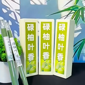 40Pcs 碌柚香【买香送香插】绿叶柚香线香 净化磁场招财香 天然线香 卧香 香薰 Natural Pomelo Leaf Incense Sticks Lucky Incense Stick Holder