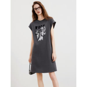 Modern Elegant Embroidered T-Shirt Dress Womens Summer New Style Loose Casual ELLE Dress Stylish Print Design Commute Wind
