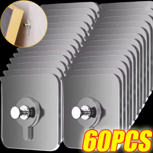 Self-Adhesive Hook Strong Adhesive Picture Frame Nails Hooks Transparent Seamless Wall Hangers Hanging Clock Wall Sticker Holder