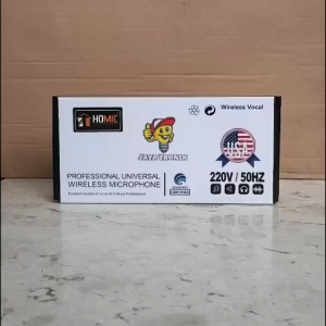 MIC New HM-306 HOMIC Professional Universal Wireless Microphone 220V/ 50Hz Mic Double Wireless Isi 2 Mic Original