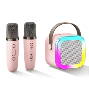K12 Home Karaoke Wireless Speaker Cute Portable Bluetooth Speaker + 2 Wireless Microphones the Perfect Gift for Girls and Boys