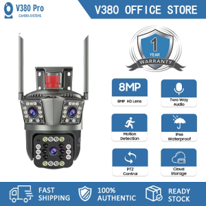 V380 Kamera CCTV Kamera Pengawasan Tiga Layar Nirkabel IP360 ° Kamera Remote Kamera Definisi Tinggi PTZ HD