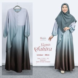 Gamis Satin/gamis lebaran/gamis polos/gamis syari/gamis Sahira hijab hayuri
