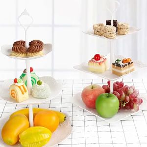 Khay Dĩa Đựng Trái Cây Bánh Kẹo Hoa Quả. Mứt Tết 3 Tầng Sang Trọng Giá Để Bánh Trang Trí Cho Các Bữa Tiệc