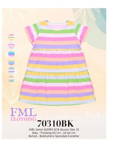 LEMONE GIRLS 70310-12BK - Dress Anak Perempuan Bahan Babyterry Spandek (Untuk Usia 6-10Tahun)