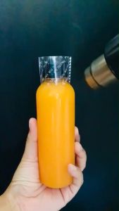 แคปซีลขวด แบบใส มีลูกศร ตรงรอยปรุ และสำหรับฝาขวด 2 ขนาด