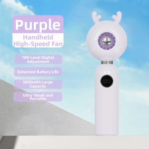 Portable Handheld Mini Fan High-Speed Large Wind Power Summer Outdoor Silent USB Charging Desktop Cooling Fan for Students Dormitory