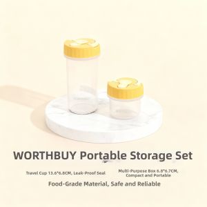 WODEBAIHUI | Portable Breakfast Storage Containers Sealable Leakproof Measuring Transparent Heatable