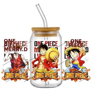 Bandai | Poster Anime One Piece 16oz UV DTF 3D Miếng Dán Hoạt Hình Decal Dán Kính Ly Đồ Thủ Công DIY Trang Trí Nhà Cửa Sáng Tạo