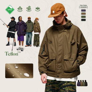 INFLATION brand Teflon three proof work suit hooded charging suit autumn 2023 new outdoor multifunctional jacket jacket jacket
