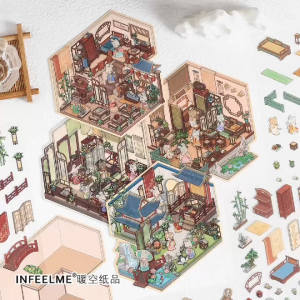 [KW] Landscape Sticker Collection - Intermediate Scene Sticker Scrapbook Journal Puzzle Fun & Cute Gift | Level 2