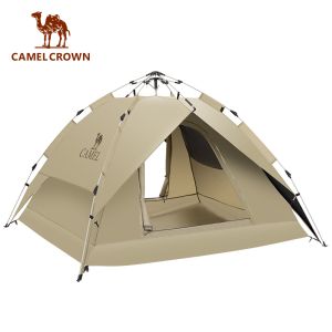 CAMELCROWN Outdoor Vinyl Camping Tent Portable Double Folding Automatic Tent Thickened Camping Supplies Sunscreen Rainproof