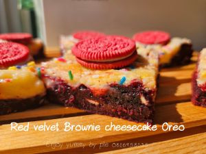 Red velvet Brownie cheesecake Oreo เรดเวลเว็ทบราวนี่ชีสเค้กโอริโอ้