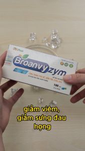 Viên uống Broanvyzym hỗ trợ giảm tụ huyết sưng đau phù nề do chấn thương Hộp 100 viên