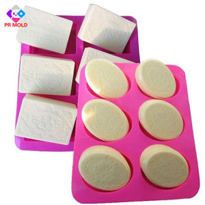 Six-piece Oval Lace Pattern Soap Mold 6 Cavity