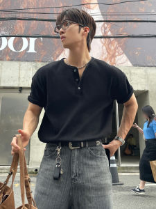 Ssumenam | Luxurious Black Short Sleeve T-shirt