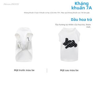 JNXS | Áo Dạ Không Tay Có Chấm Chống Khuẩn Cho Chó