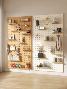 BEIQIVI | Customizable Pegboard Wall Organizer Wooden Coat Rack