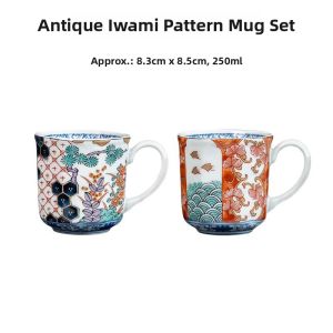 Mino Yaki | Japanese Import Glazed Antique Imari Mugs Set